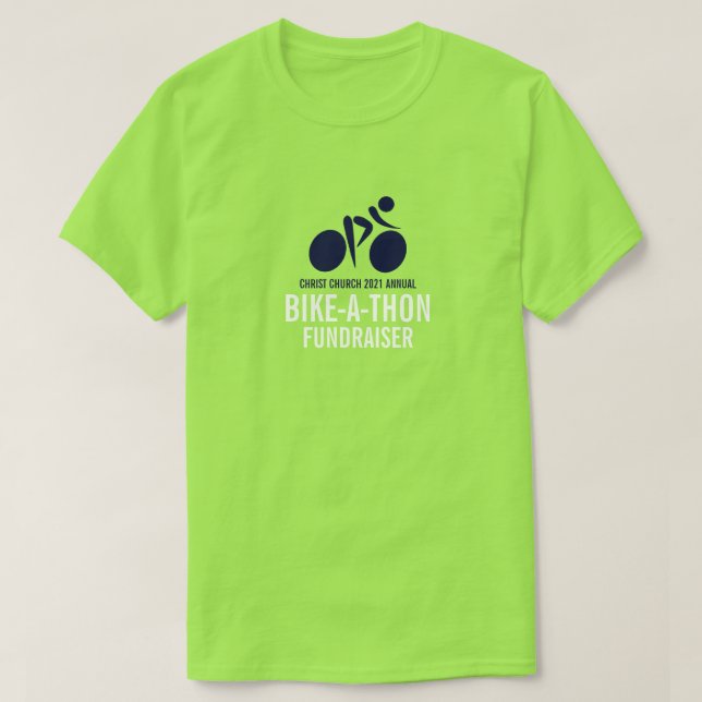 Blue Cycling Logo, Charity Bike-a-Thon Event T-Shirt (Design Front)