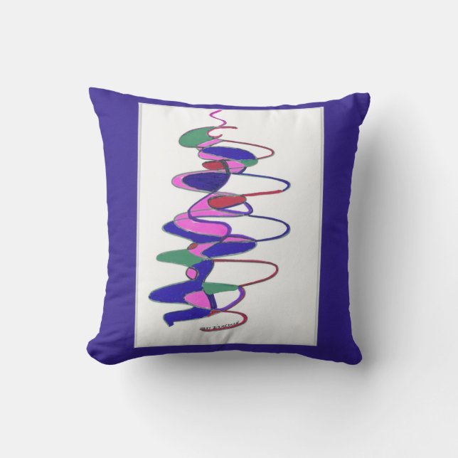 Blue Cyclone Throw Pillow (Front)