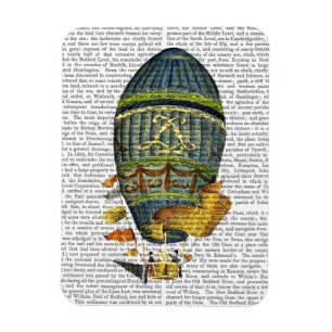 Blue Cylindrical Hot Air Balloon Magnet