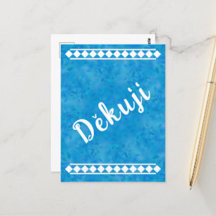Blue Czech Thank You Postcard
