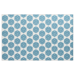 Blue D20 Dice Fabric