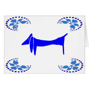 Blue Dachshund Abstract Dogs