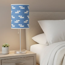 Blue Dachshund Home Office WFH Lamp