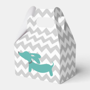 Blue Dachshund Wiener Dog Baby Shower Gift Box