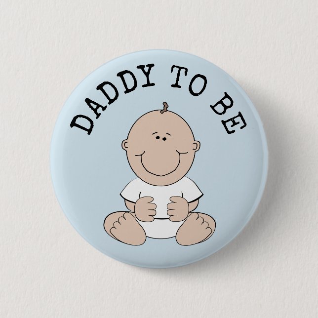 Blue Daddy to be Baby Shower Button (Front)