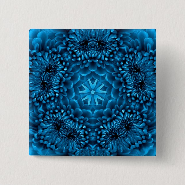 BLUE DAHLIA 15 CM SQUARE BADGE (Front)