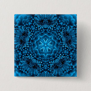 BLUE DAHLIA 15 CM SQUARE BADGE