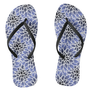 Blue Dahlia Floral Pattern Jandals