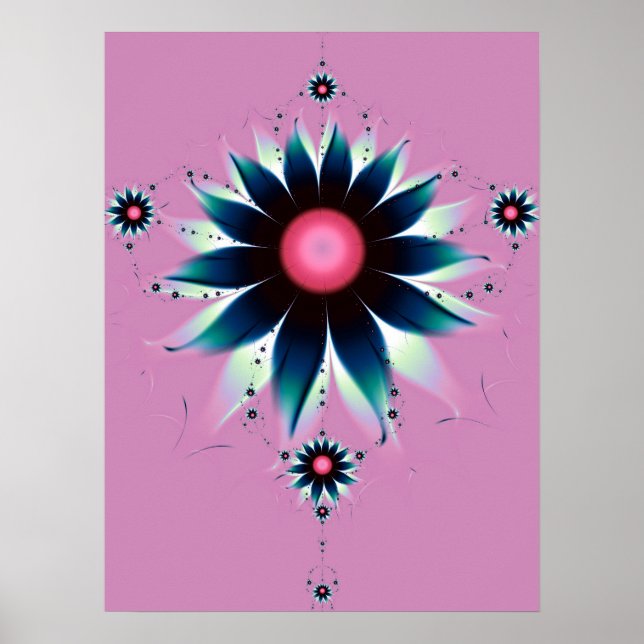 Blue Dahlia Flower Poster (Front)
