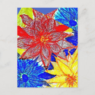 Blue Dahlia  Postcard