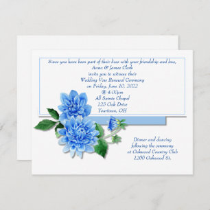 Blue Dahlia Vow Renewal Invite