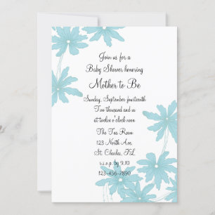 Blue Daisies Baby Shower Invitation