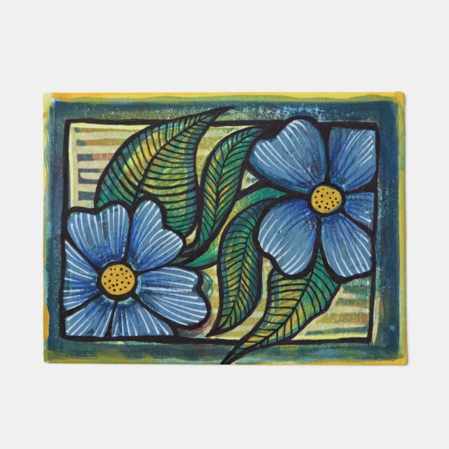 Blue Daisies                                       Doormat (Front)