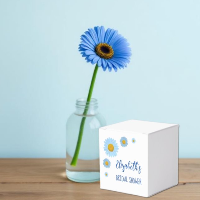 Blue Daisies Floral Bridal Shower Favour Box (Creator Uploaded)