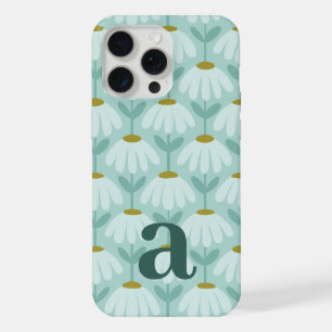 Blue Daisies Floral Initial Monogram Pattern  iPhone 15 Pro Max Case