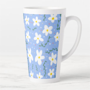 Blue Daisies Latte Mug