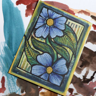Blue Daisies Postcard