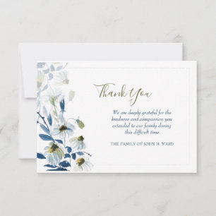 Blue Daisies Sympathy Thank You Card