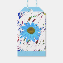 Blue Daisy Abstract Graphic Gift Tag