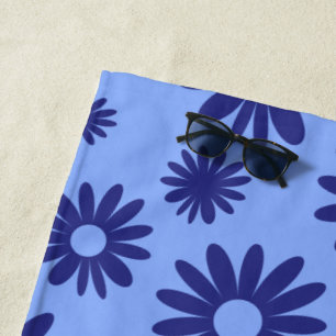 Blue Daisy Beach Towel