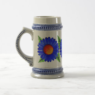 Blue Daisy Beer Stein