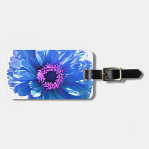 Blue daisy blue floral photo luggage tag