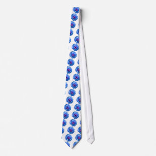Blue daisy blue floral photo tie