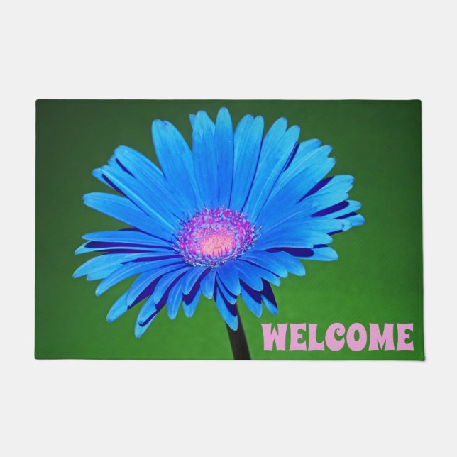 Blue Daisy Doormat (Front)