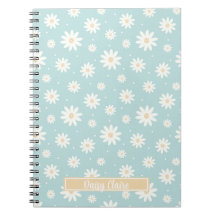 Blue Daisy Floral Custom Notebook