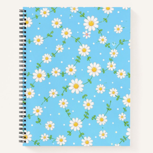 Blue Daisy Floral Notebook (Front)