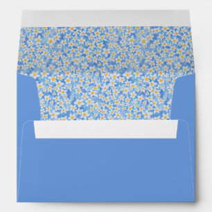 Blue Daisy Floral Pattern Personalised Envelope