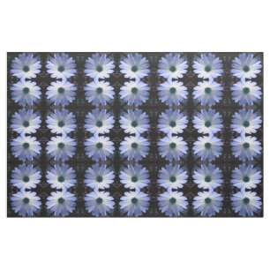 Blue Daisy Flower Floral Patterned Fabric