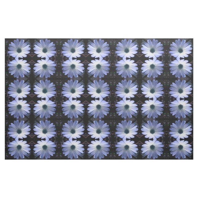 Blue Daisy Flower Floral Patterned Fabric (Fat Quarter)