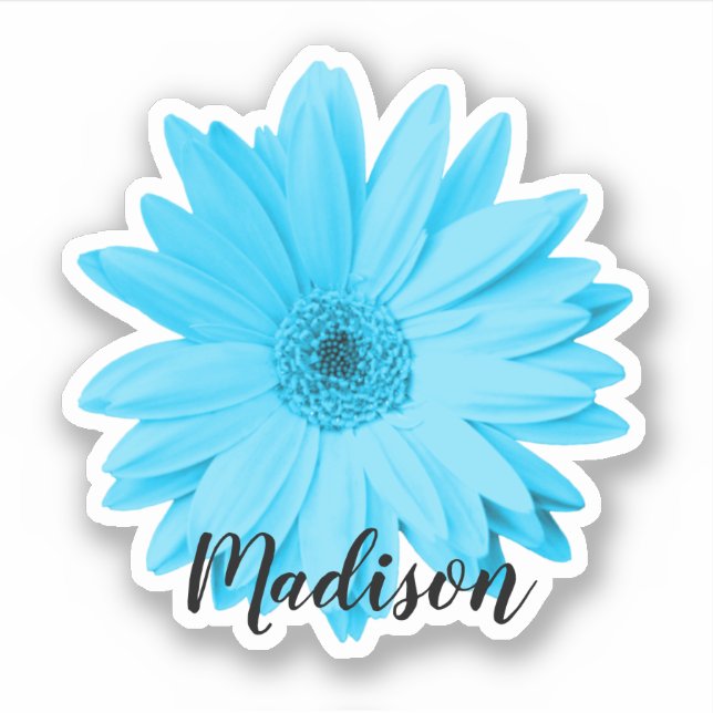 Blue Daisy Flower Name Sticker (Front)