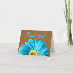 Blue Daisy Flower Thank You Or Custom Card