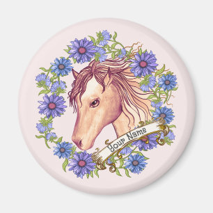 Blue Daisy Horse Magnet