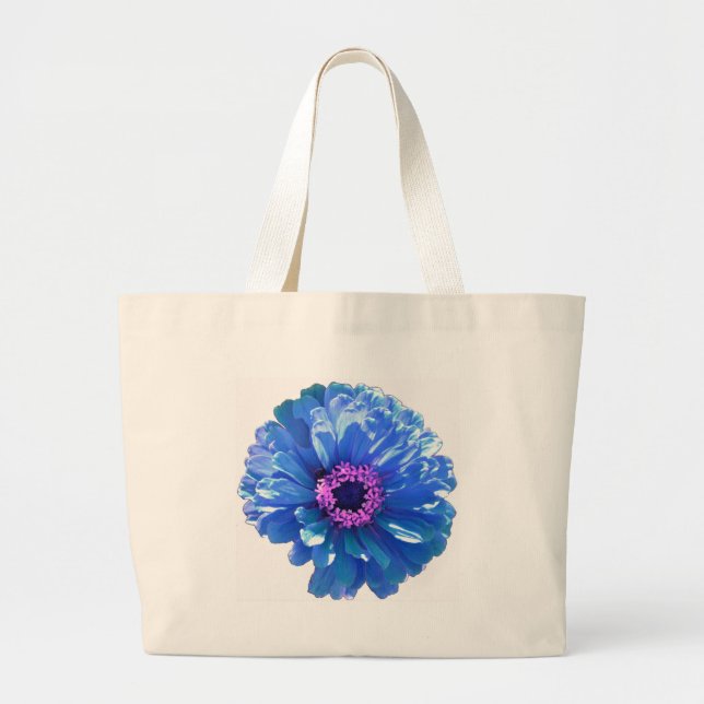 Blue Daisy Large Tote Bag (Front)