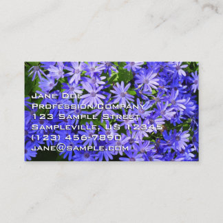Blue Daisy-like Flowers Nature Photography Business Card