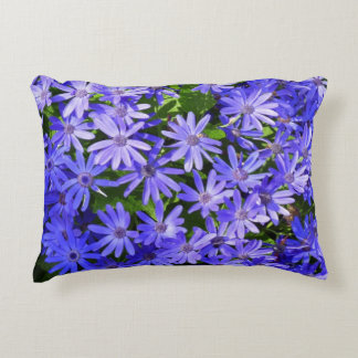 Blue Daisy-like Flowers Nature Photography Decorative Cushion
