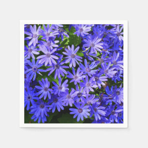 Blue Daisy-like Flowers Nature Photography Napkin
