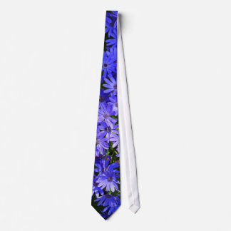 Blue Daisy-like Flowers Nature Photography Tie