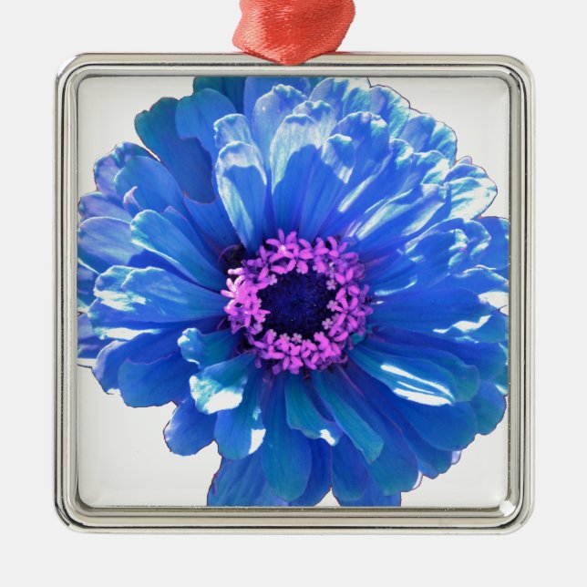 Blue Daisy Metal Tree Decoration (Front)