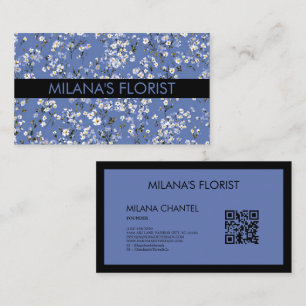 Blue Daisy Modern Trendy Flower Florist Business Card