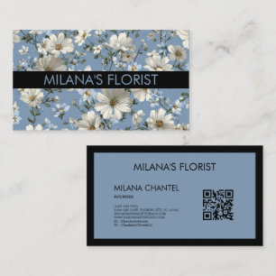 Blue Daisy Modern Trendy Flower Florist Business Card