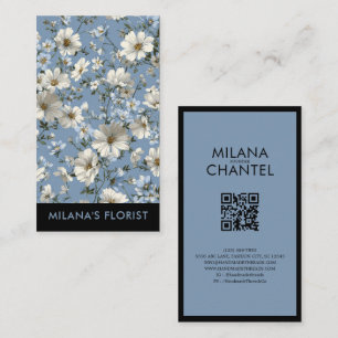 Blue Daisy Modern Trendy Flower Florist Business Card
