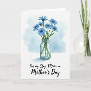 Blue Daisy Mothers Day Design Card
