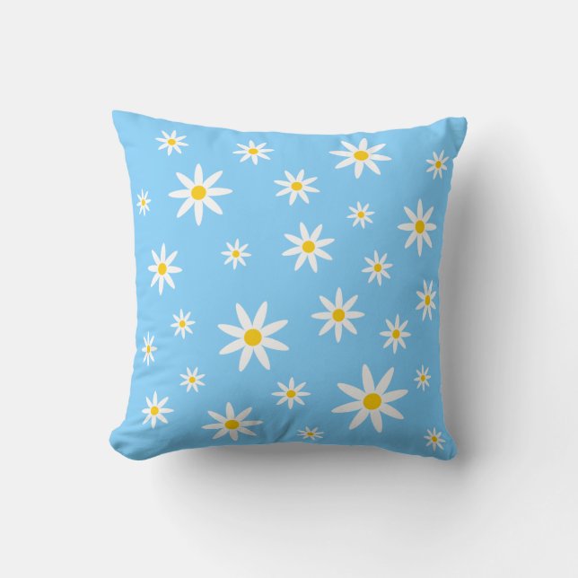 Blue Daisy Pillow (Front)