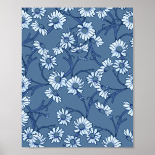 Blue Daisy Poster