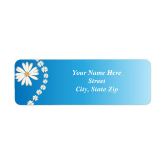 Blue Daisy Return Address Label