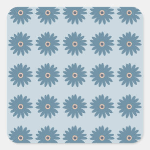 Blue Daisy Square Sticker